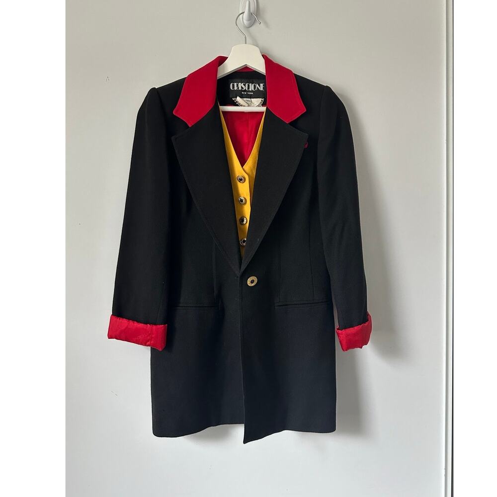 Vintage Cache Retro 80s  Vest Blazer size XS